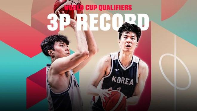 慘成背景墻,李賢重對中國男籃單場9記三分創FIBA世預賽紀錄